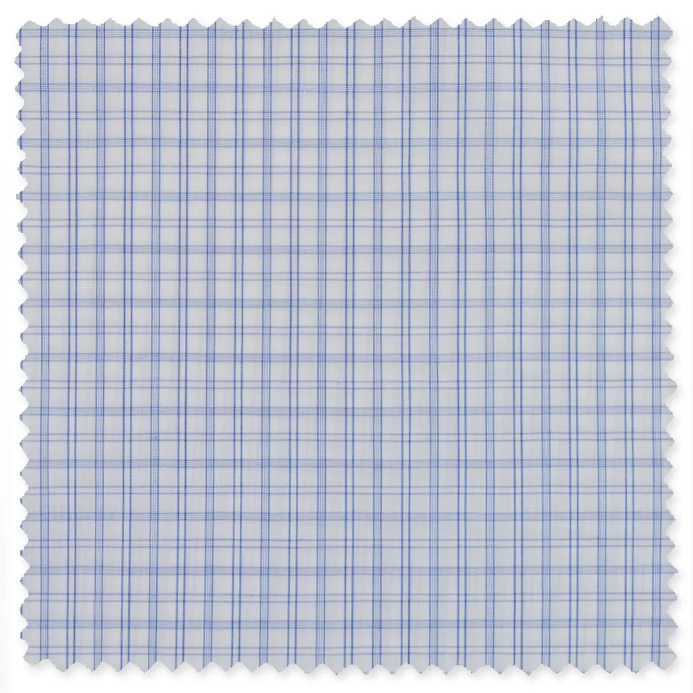 Blue 100's Broadcloth Check sold by Gitman Brothers