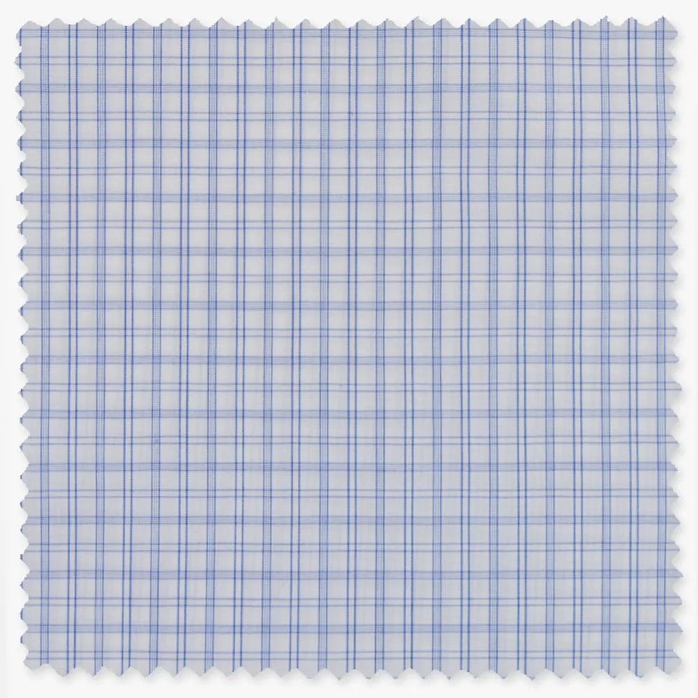 Blue 100's Broadcloth Check sold by Gitman Brothers product image thumbnail 2