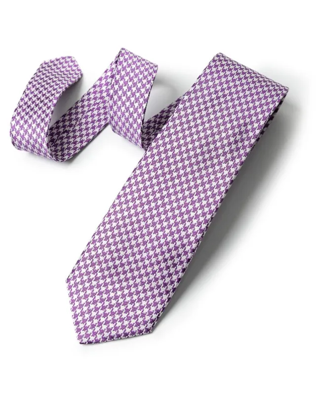 Lavender Silk Houndstooth Tie sold by Gitman Brothers