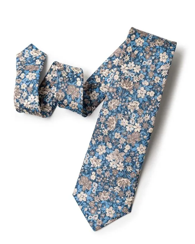 Navy Floral Print Tie sold by Gitman Brothers