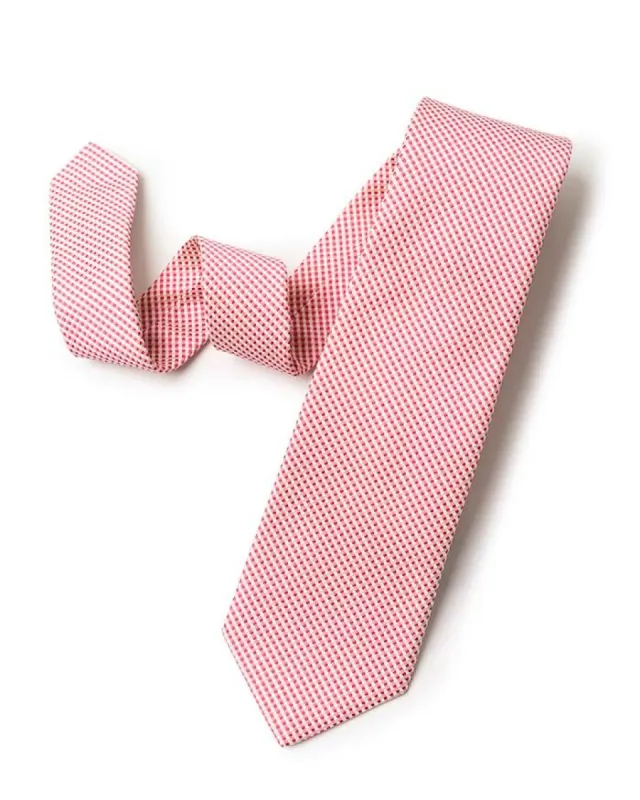 Red Micro Gingham Tie sold by Gitman Brothers