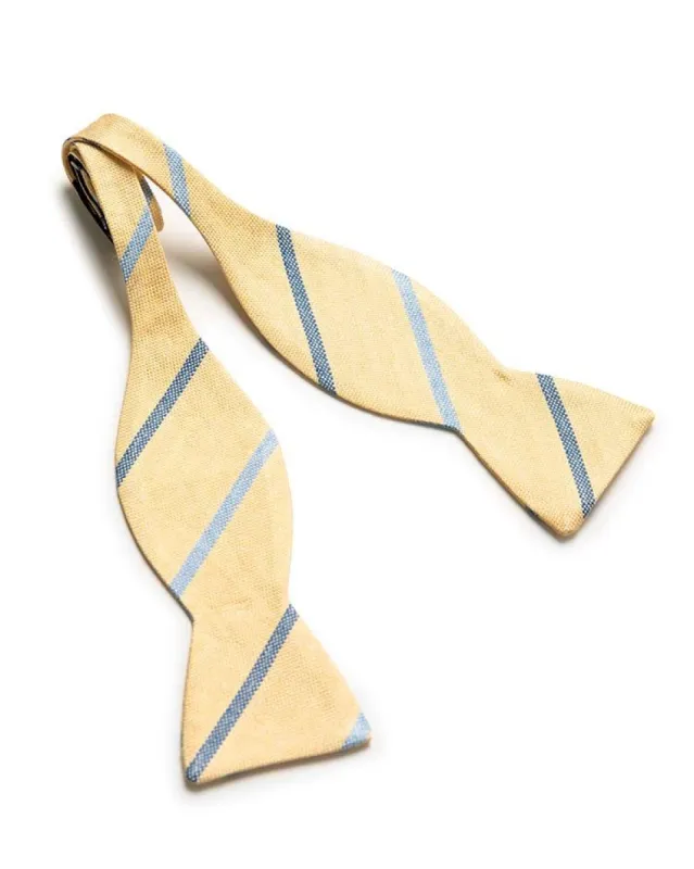 Yellow Regimental Stripe Bow Tie made by Gitman Brothers