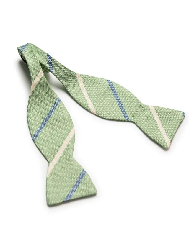 Green Regimental Stripe Bow Tie made by Gitman Brothers