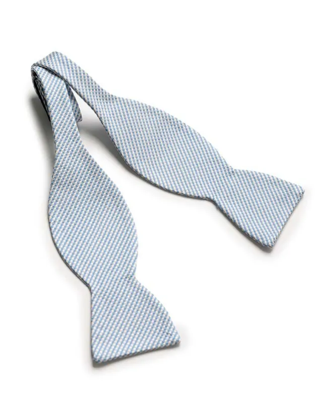 Blue Micro Gingham Bow Tie sold by Gitman Brothers
