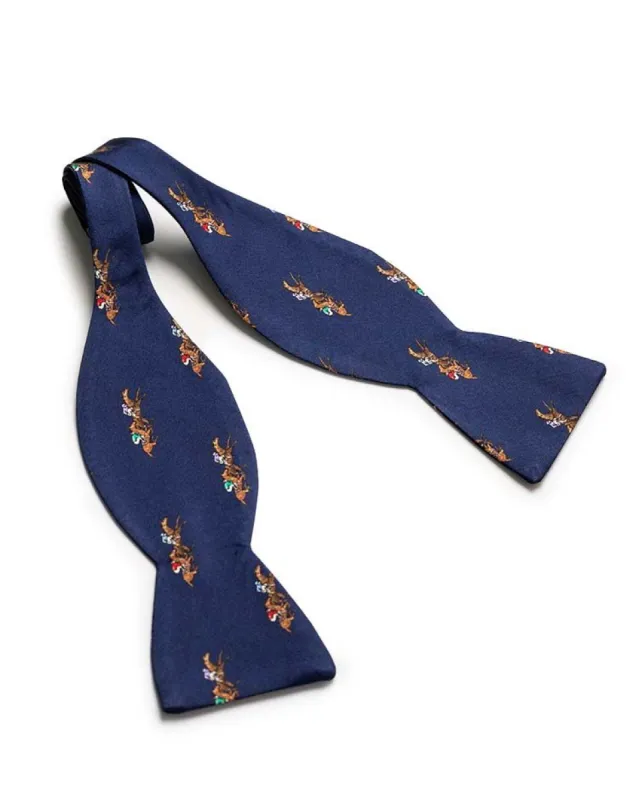 Navy Horse Race Bow Tie made by Gitman Brothers