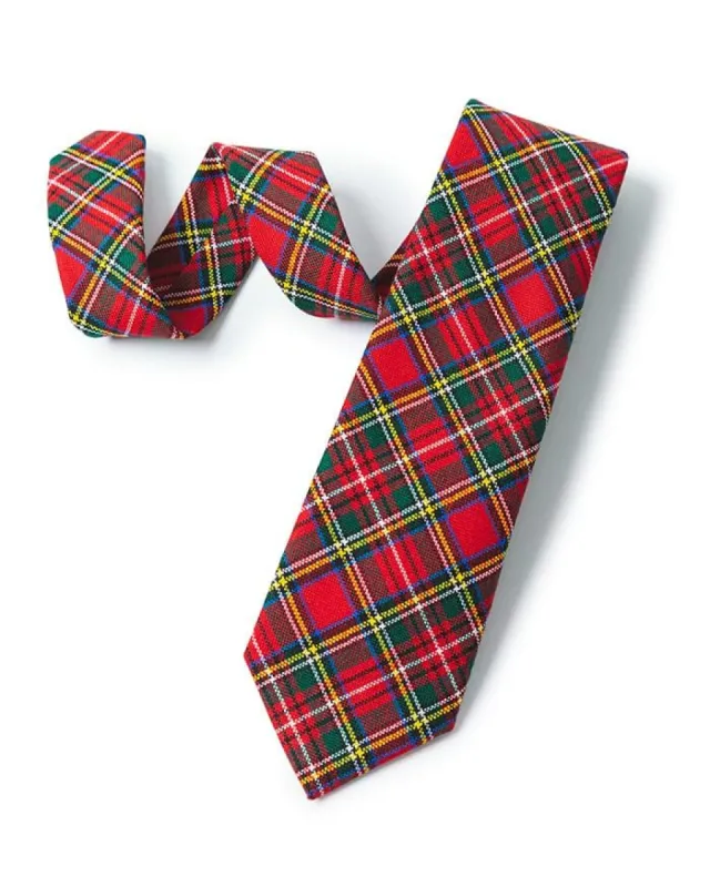 Red Stewart Woven Tartan Tie sold by Gitman Brothers