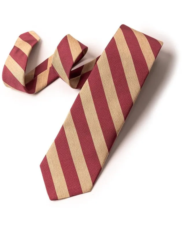 Pink Silk/Cotton Regimental Stripe Tie sold by Gitman Brothers