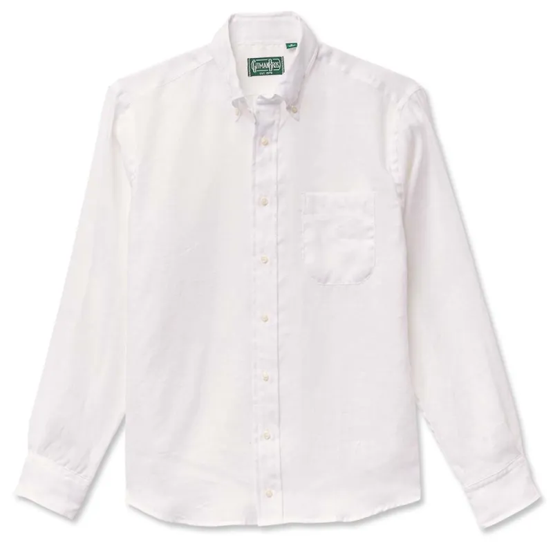 White Linen Weekend Shirt sold by Gitman Brothers
