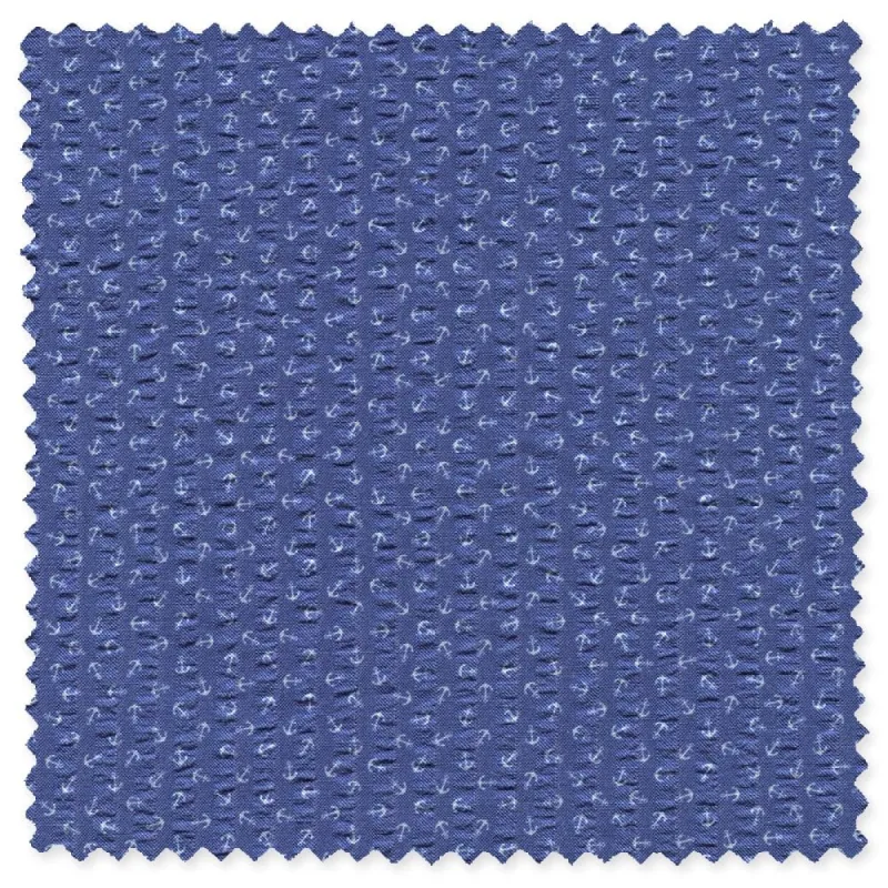 Blue Anchor Print Seersucker sold by Gitman Brothers