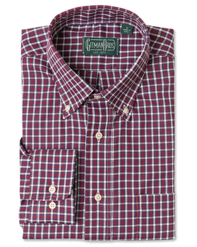 Burgundy Hopsack Check sold by Gitman Brothers