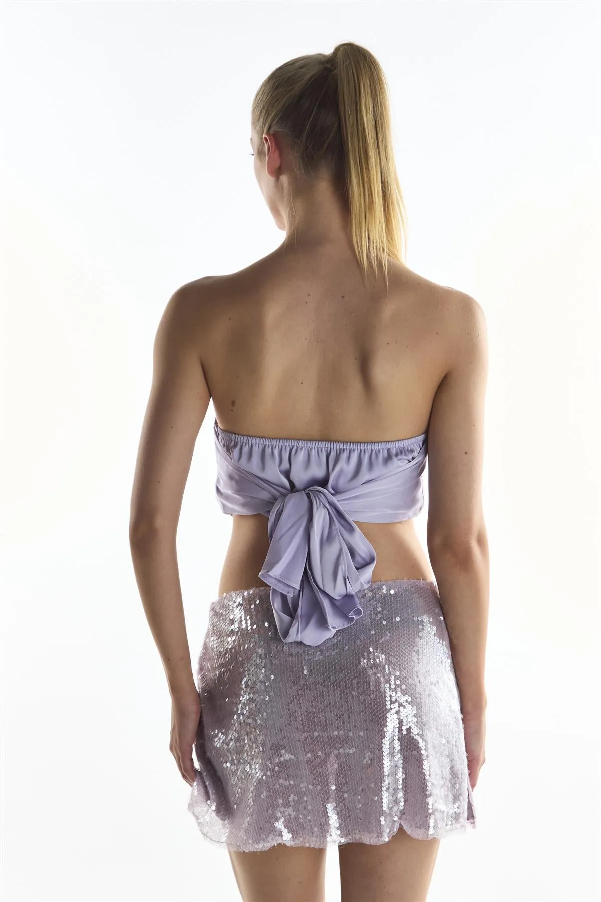 Lilac Sateen Badana Strapless Top sold by Glamorous product image thumbnail 4