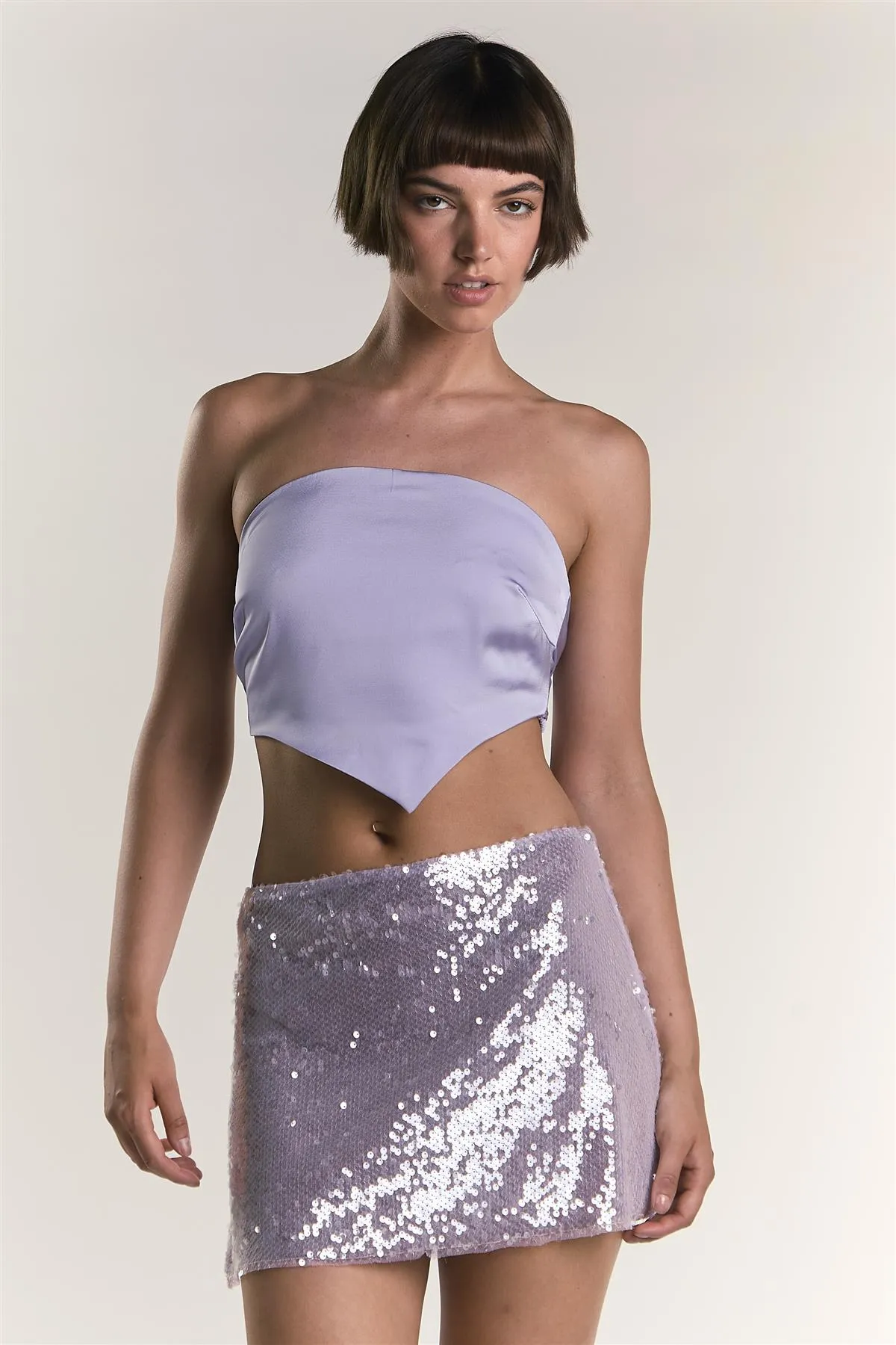 Lilac Sateen Badana Strapless Top sold by Glamorous product image thumbnail 2