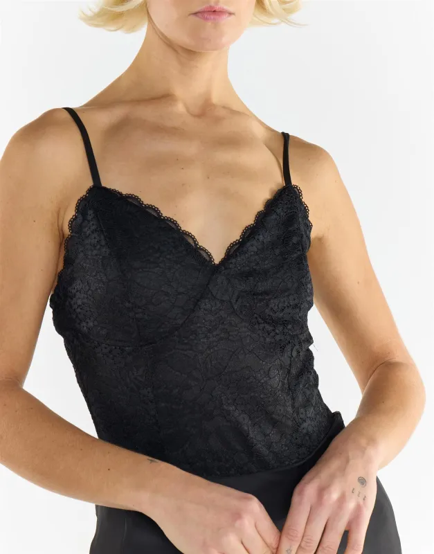 Black Lace Bodysuit sold by Glamorous