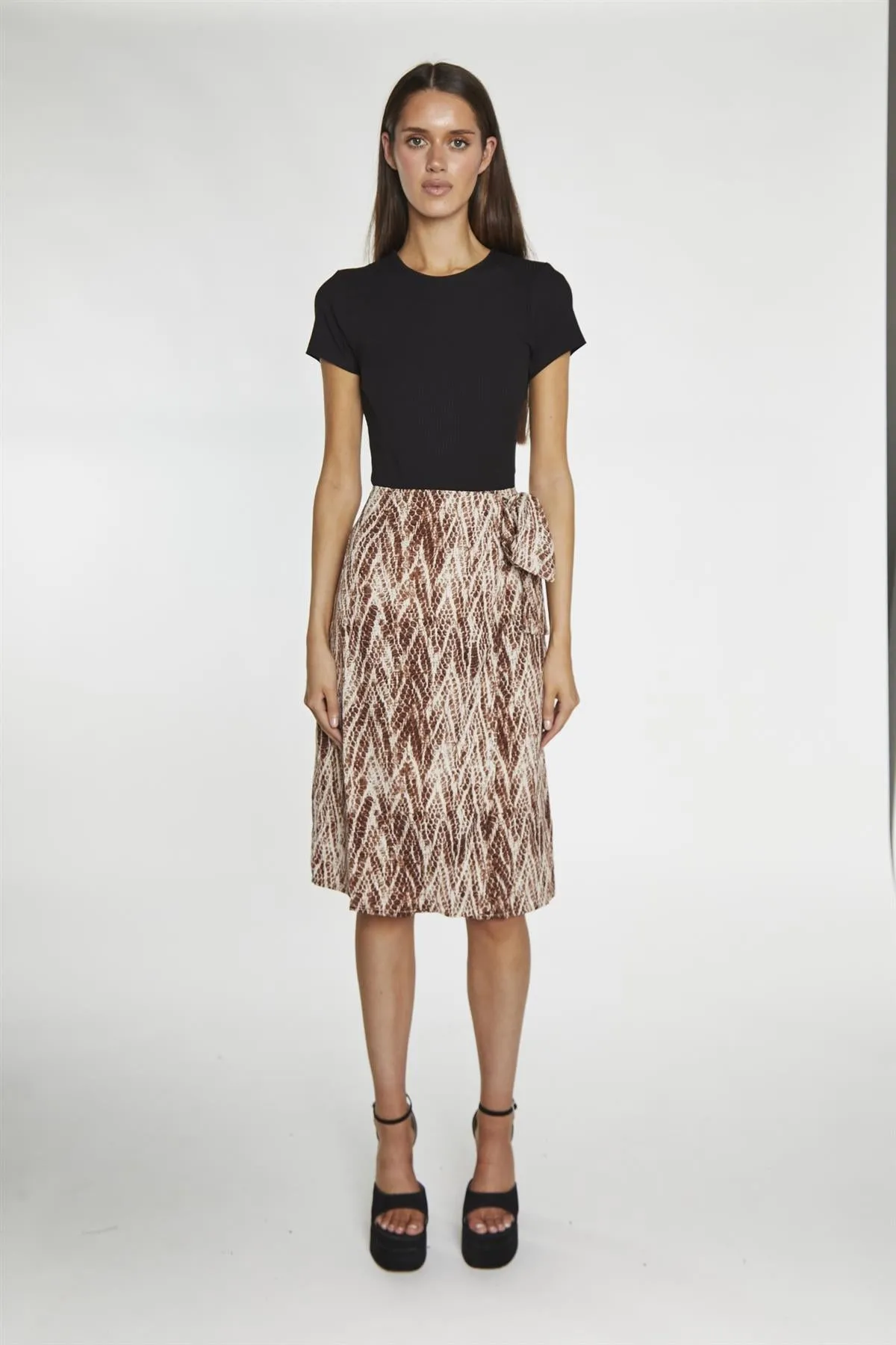 Brown Snake Wrap Skirt sold by Glamorous product image thumbnail 2