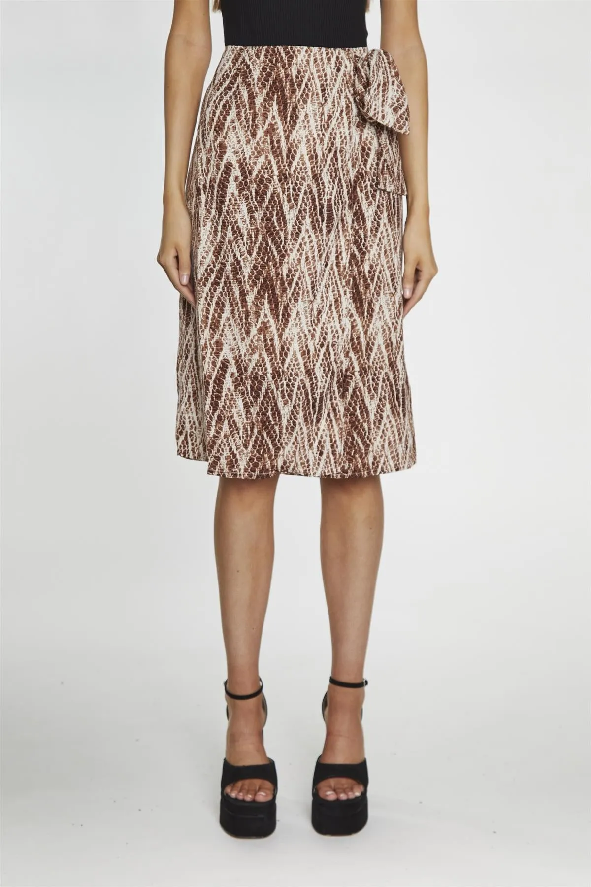 Brown Snake Wrap Skirt sold by Glamorous product image thumbnail 3