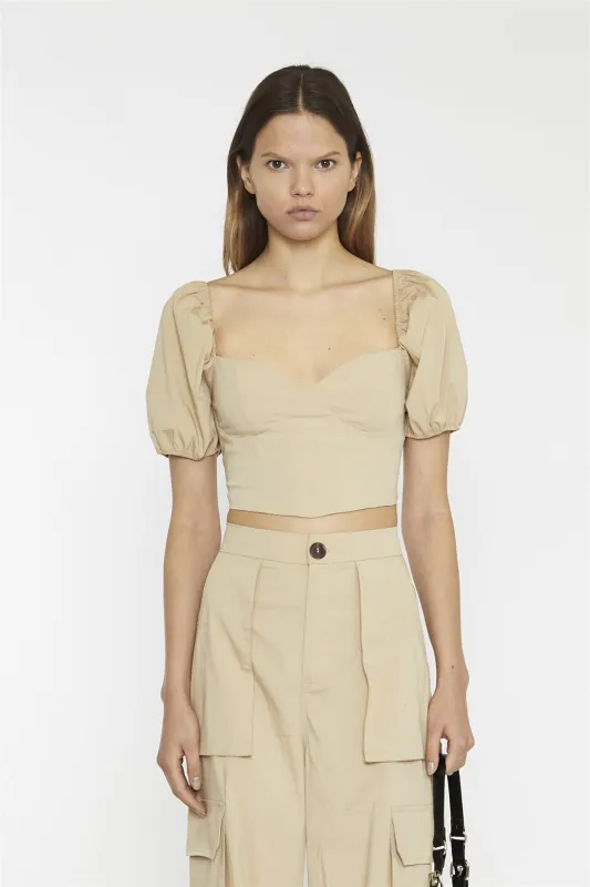 Sweetheart Neckline Crop top - Stone made by Glamorous