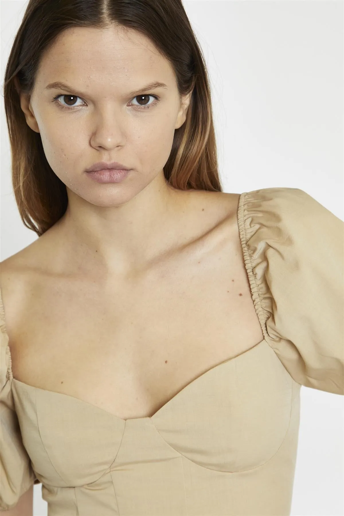 Sweetheart Neckline Crop top - Stone sold by Glamorous product image thumbnail 4
