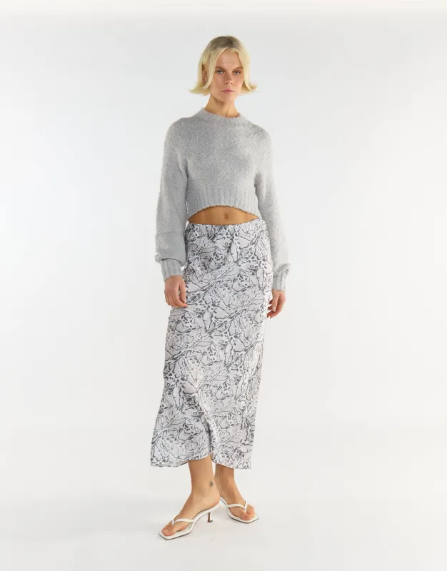 Grey-Marl Crew-Neck Crop-Jumper sold by Glamorous