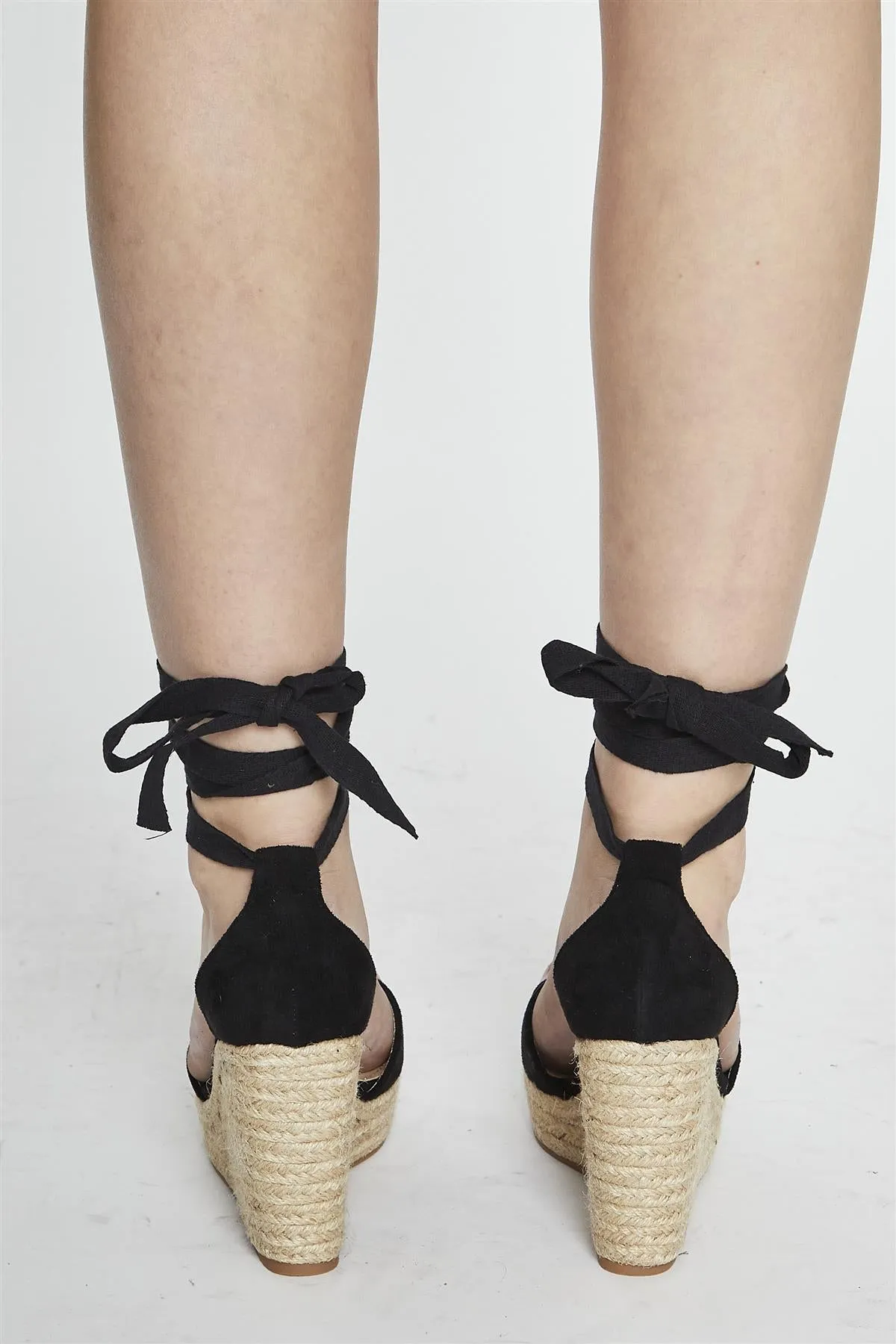 Black Lace Up Espadrille Wedges sold by Glamorous product image thumbnail 3