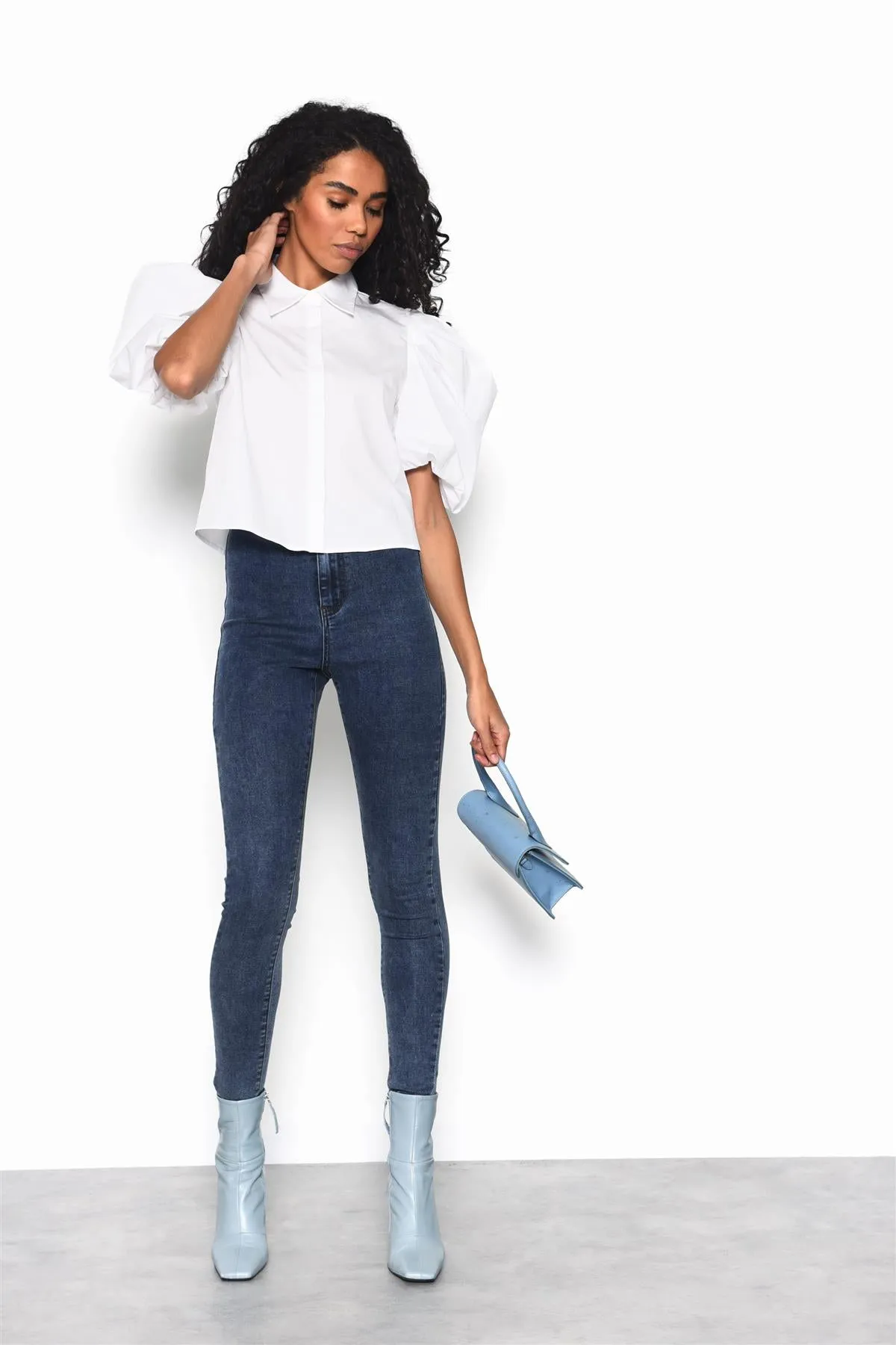 Ink-Blue High-Waisted Skinny-Jeans sold by Glamorous product image thumbnail 3