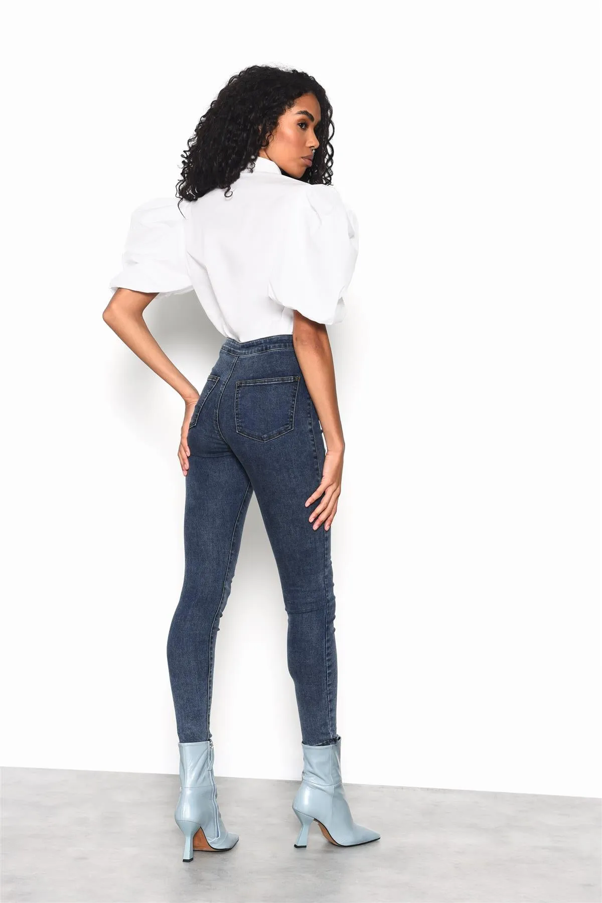 Ink-Blue High-Waisted Skinny-Jeans sold by Glamorous product image thumbnail 2