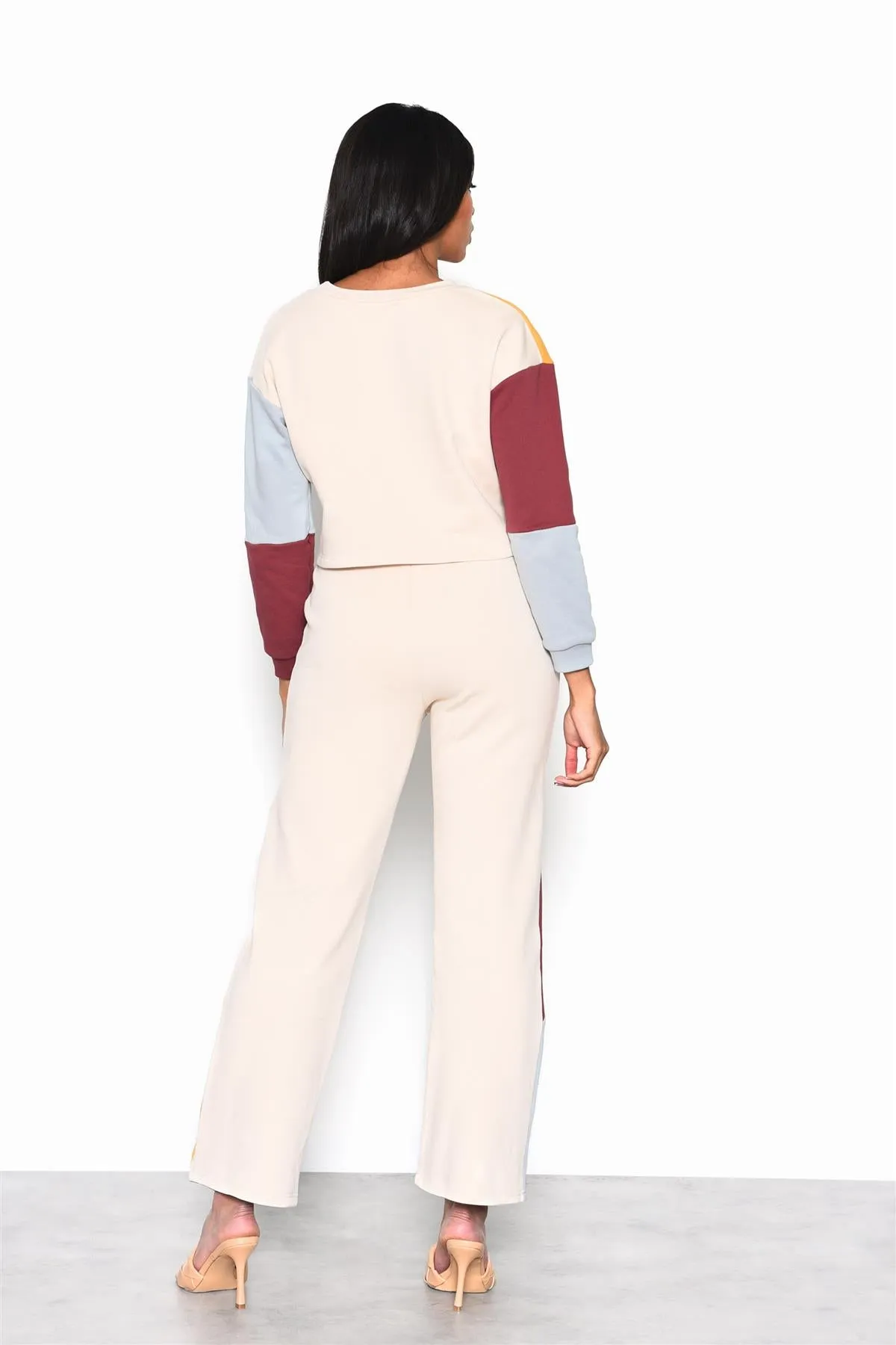 Mutli-Colourblock Long Sleeve Crop-Top sold by Glamorous product image thumbnail 2