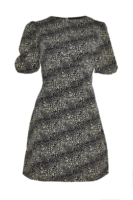 Leopard-Print Squiggle Crew-Neck Mini-Dress sold by Glamorous