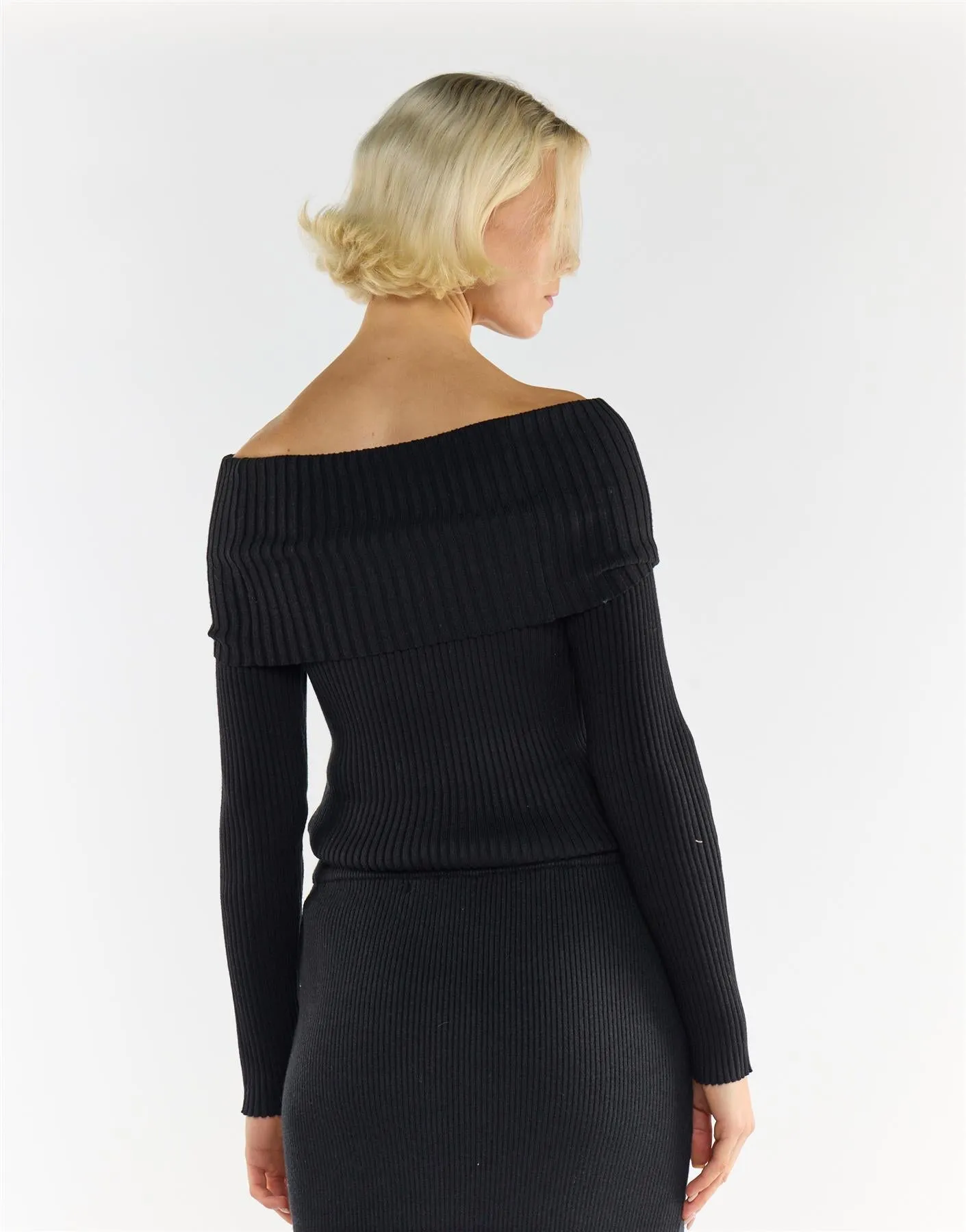 Bardot Off Shoulder Jumper in Black sold by Glamorous product image thumbnail 2