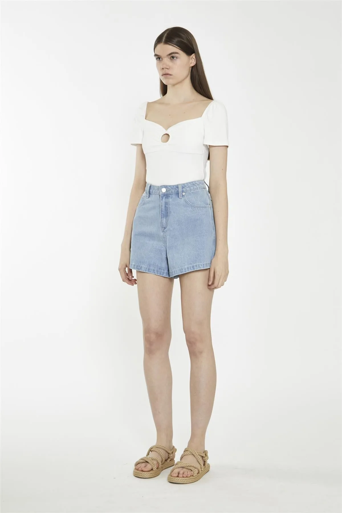 Sweetheart Neck Bodysuit - Off White Rib sold by Glamorous product image thumbnail 3