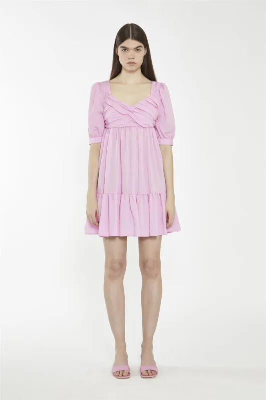 V-Neck Short Shift Dress - Candy Pink sold by Glamorous