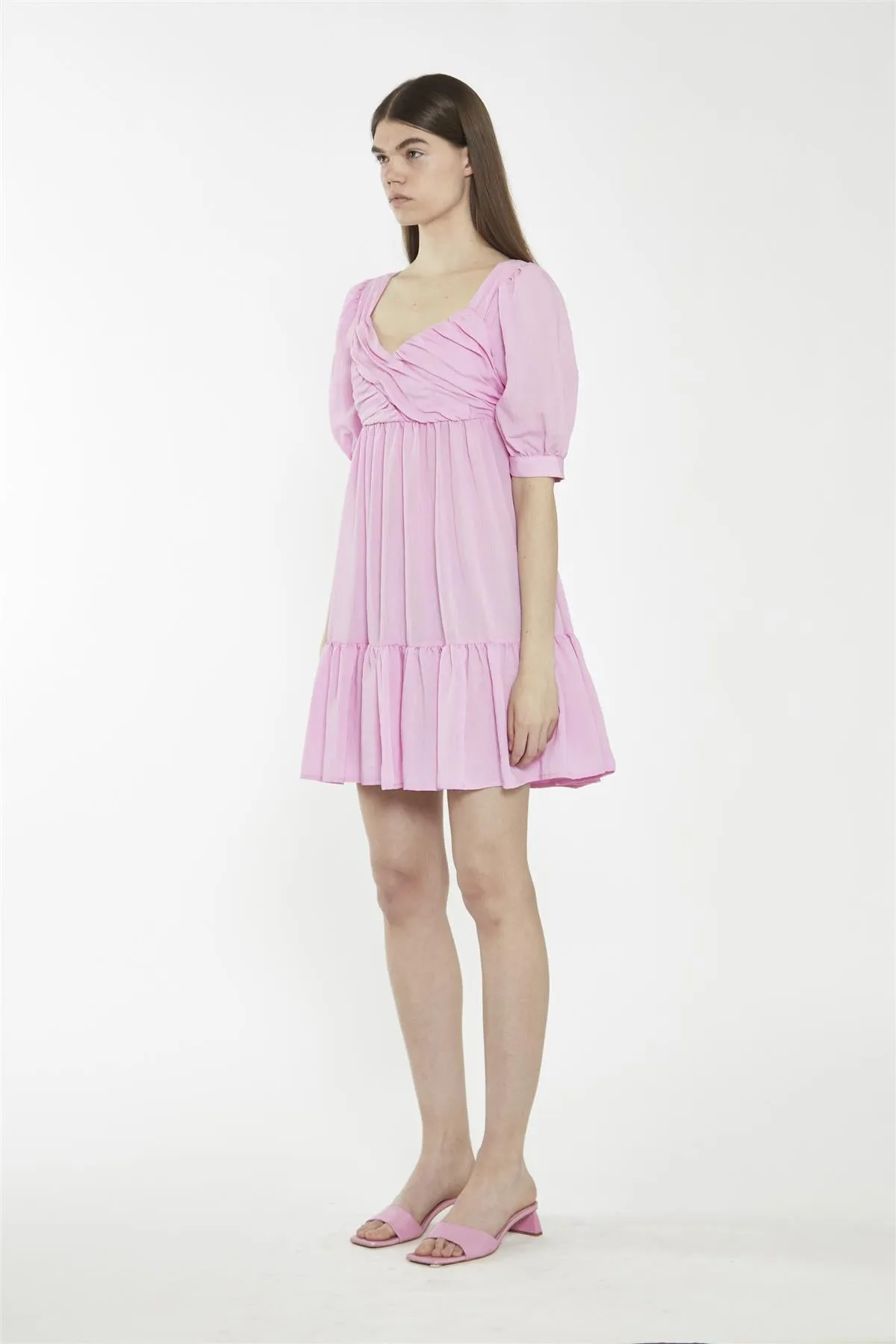 V-Neck Short Shift Dress - Candy Pink sold by Glamorous product image thumbnail 3