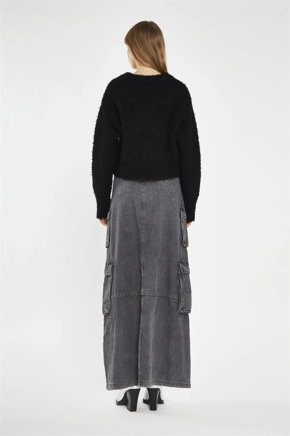 Denim Maxi Skirt - Grey Wash sold by Glamorous product image thumbnail 2