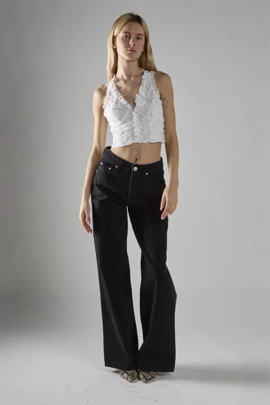 Tank Cropped Top - Off White Lace made by Glamorous