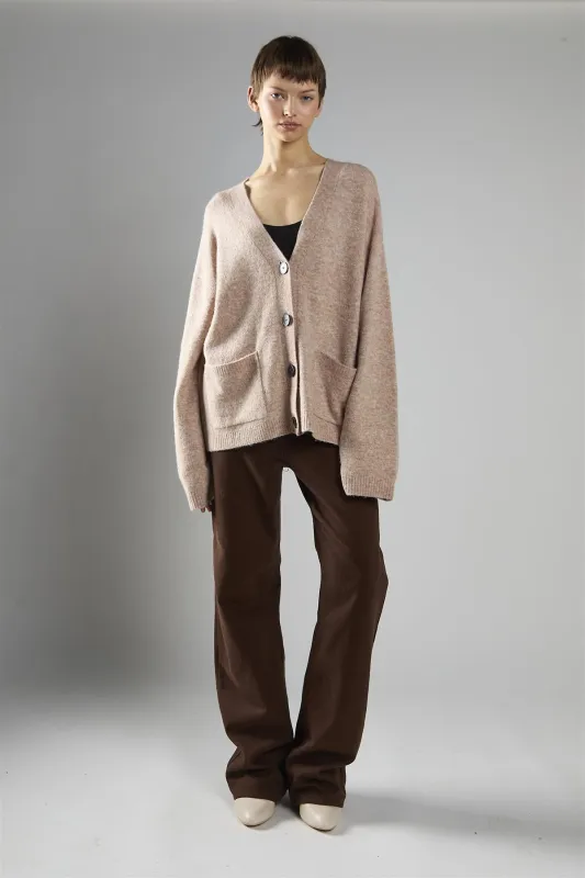 Beige Marl Button-Front V-Neck Cardigan sold by Glamorous