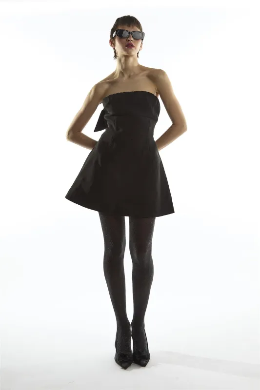 Black Bandeau Bow Mini-Dress made by Glamorous