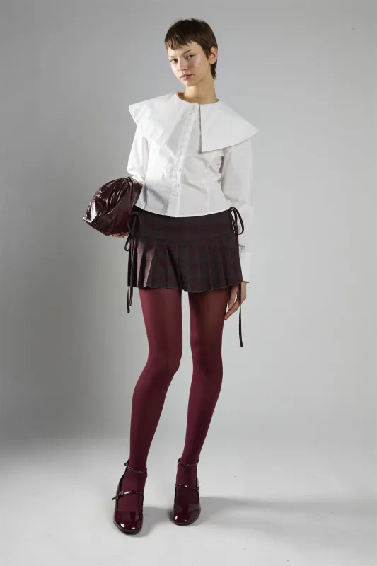 Grey Red Check Pleated Mini Skirt made by Glamorous