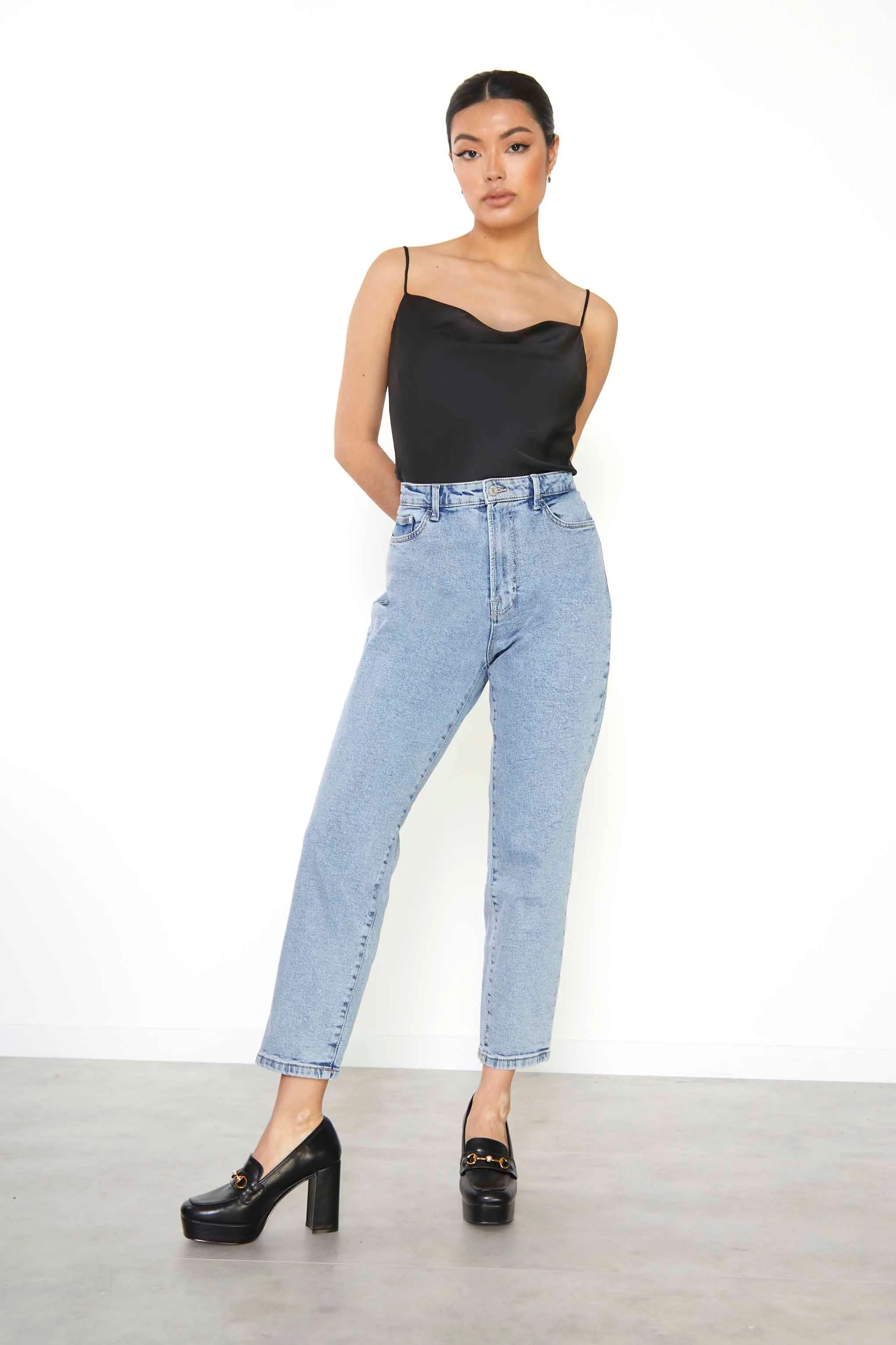 Glamorous Black Cowl Neck Cami Top sold by Glamorous