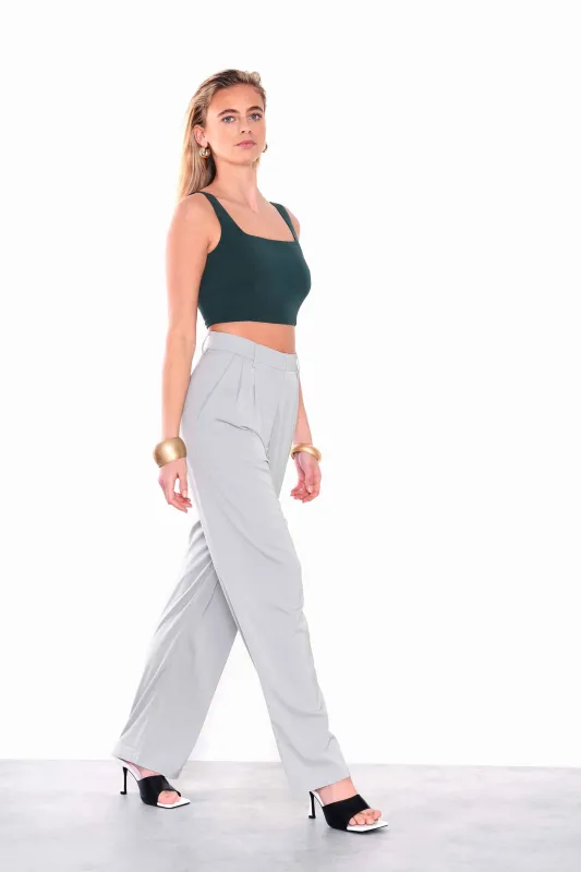 Glamorous Mist Sage High Waisted Tapered Trousers sold by Glamorous