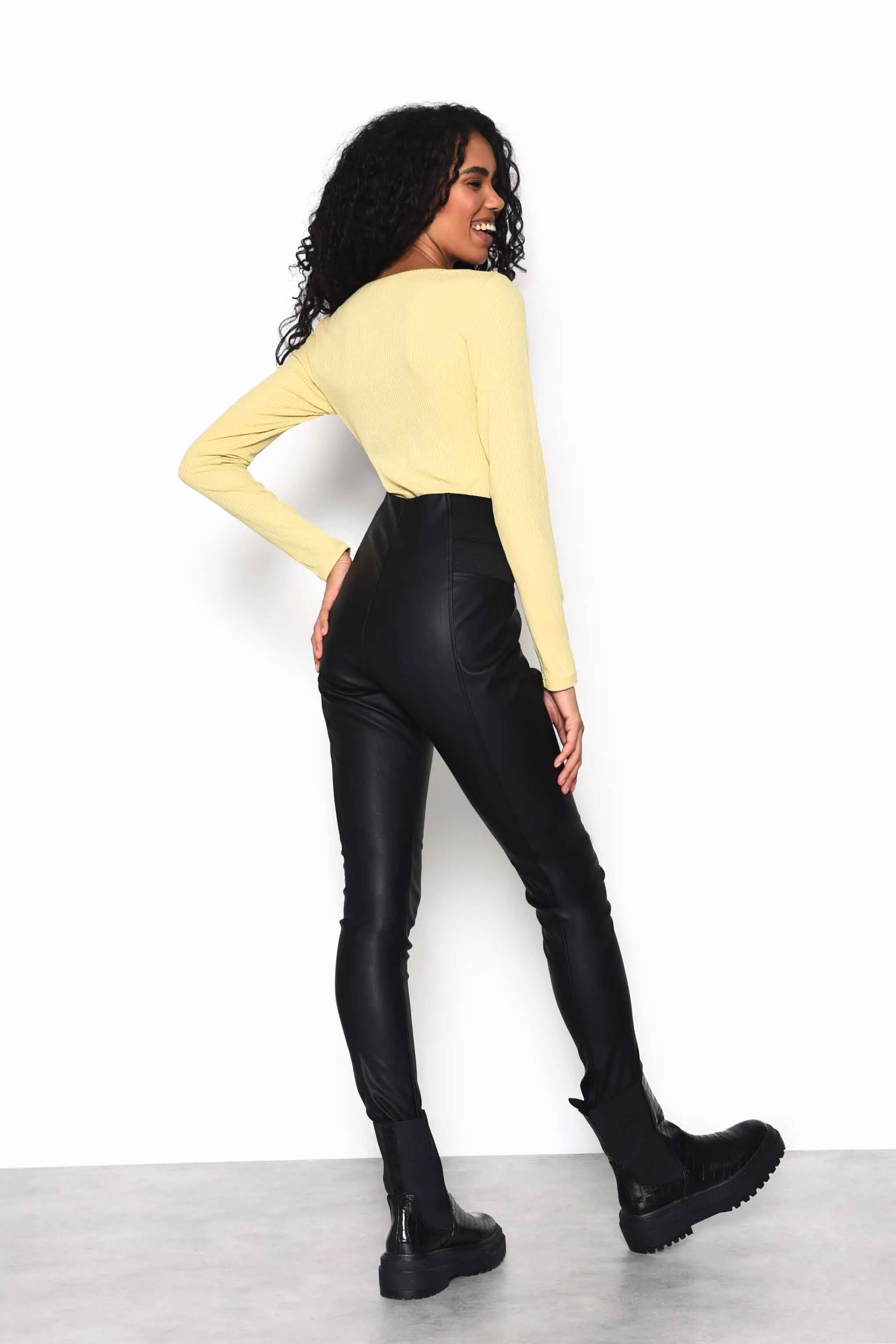 Glamorous Soft Yellow Sweetheart Neckline Long Sleeve Bodysuit sold by Glamorous product image thumbnail 2