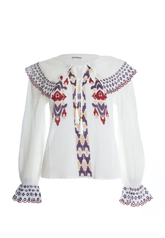 LADIES TOP AN3901-WHITE made by Glamorous