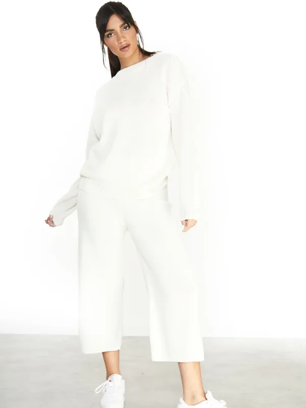 Glamorous Cream Ribbed Long Sleeve Jumper made by Glamorous