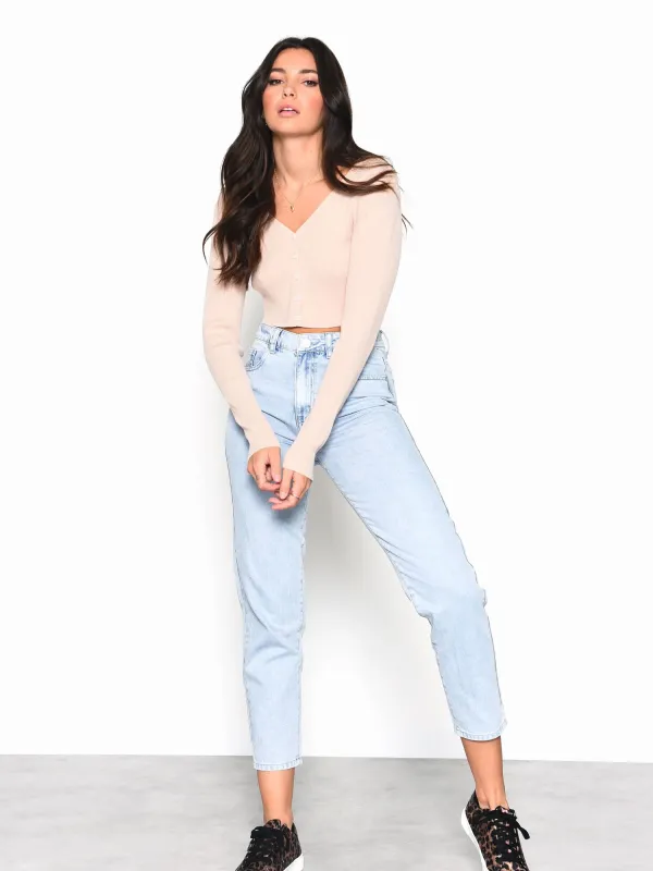 Glamorous Nude Ribbed Crop Cardigan sold by Glamorous