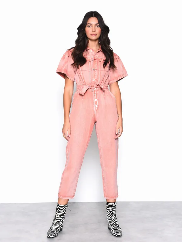 Rose Wash Denim Jumpsuit sold by Glamorous