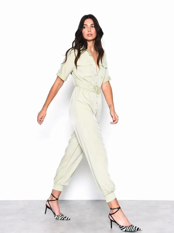Mint Belted Jumpsuit made by Glamorous