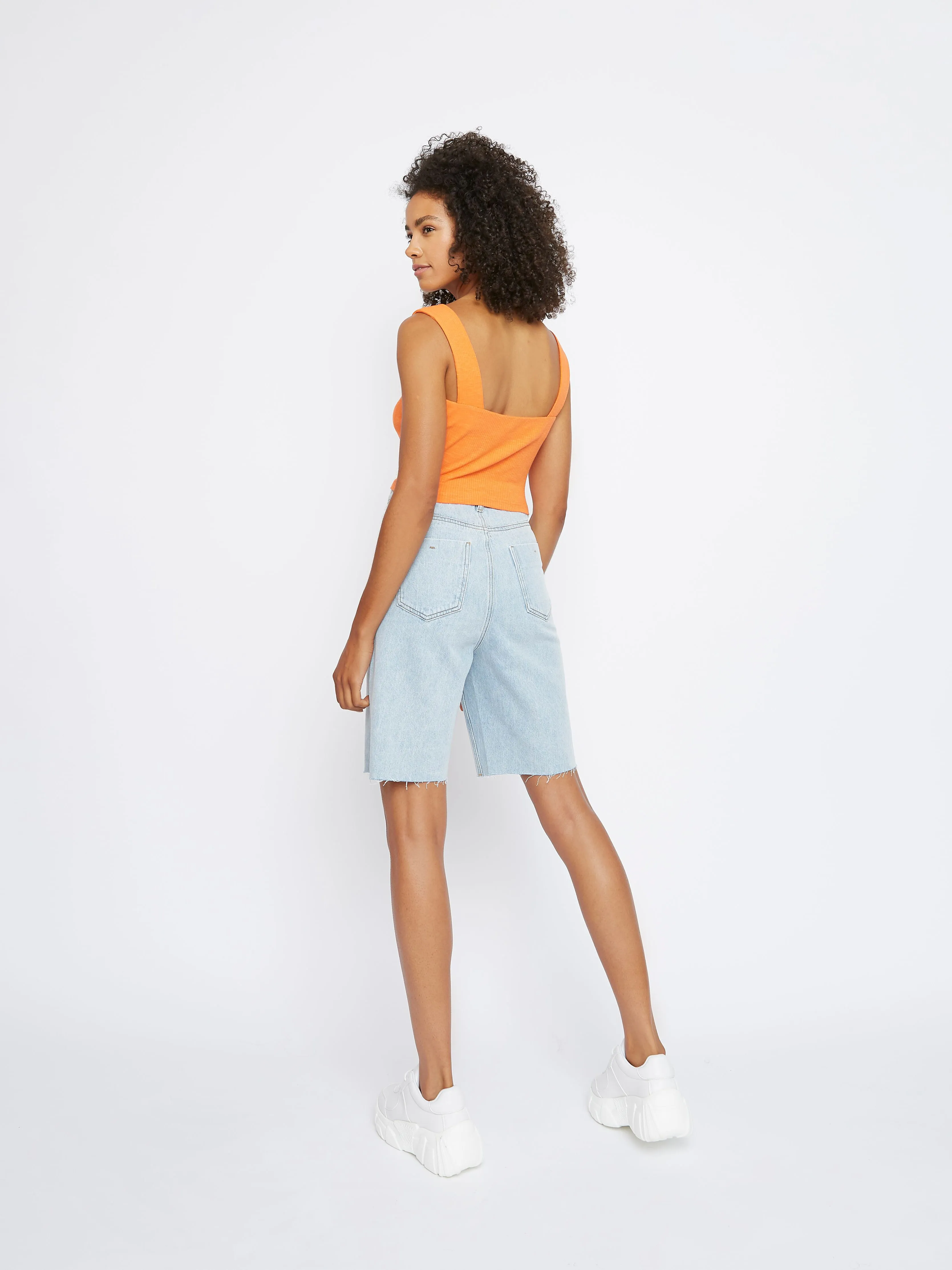 Glamorous Orange Ribbed Crop Top sold by Glamorous product image thumbnail 2