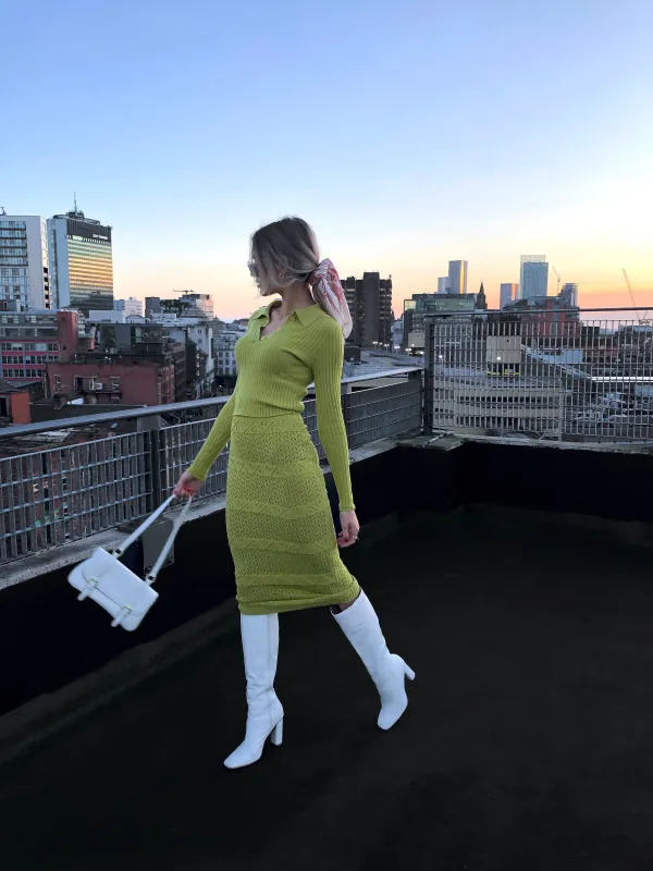 Glamorous Care Olive Green Midi Knitted Skirt sold by Glamorous