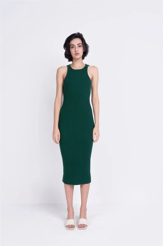 Forest-Green Round-Neck Midi-Dresses sold by Glamorous