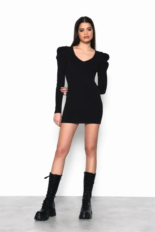 Black V-Neck-Mini-Dresses made by Glamorous