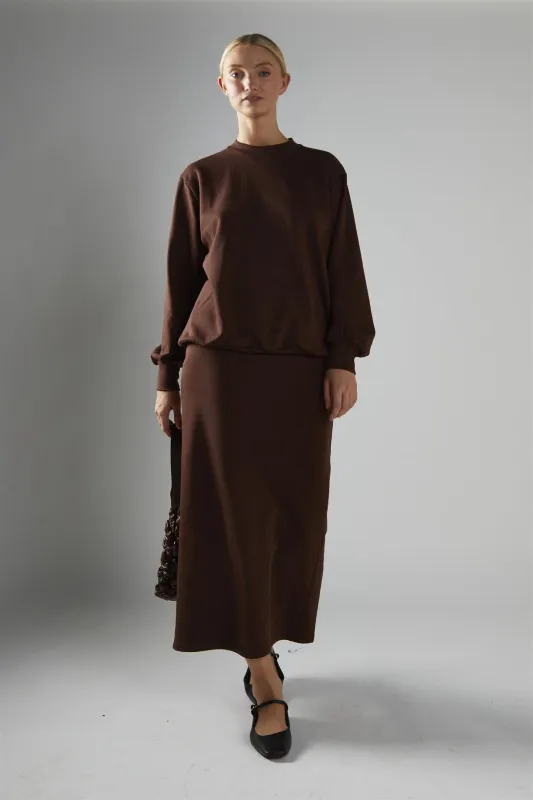 Deep-Brown Pullover Long Sleeve-Top made by Glamorous