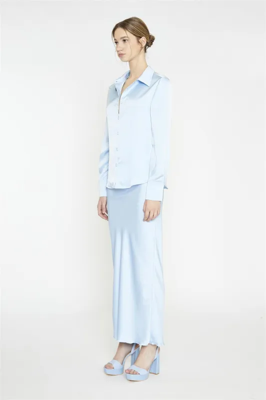 Light-Blue Satin Classic-Shirt sold by Glamorous